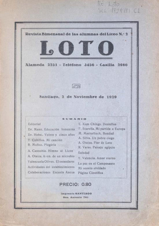 Loto, año I, n° 1 (1929)